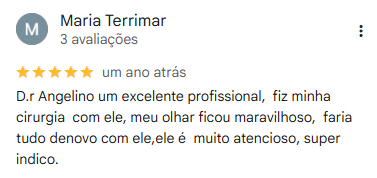 Depoimento de Maria Terrimar sobre a blefaroplastia