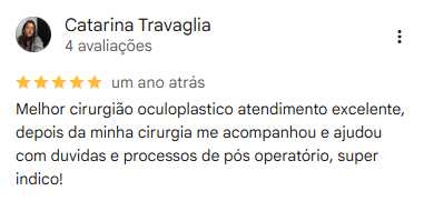 Depoimento de Catarina Travaglia sobre a blefaroplastia